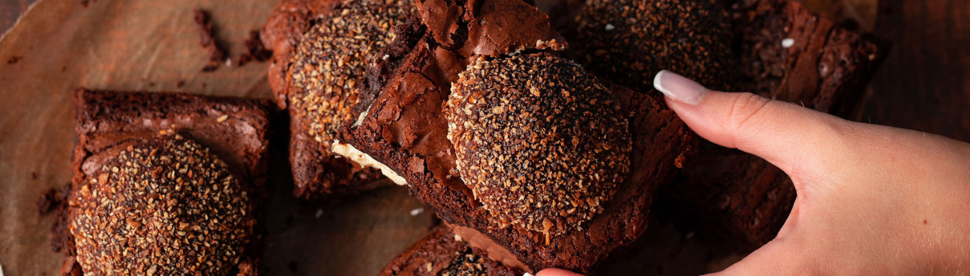 Chocolate Snowball Brownies