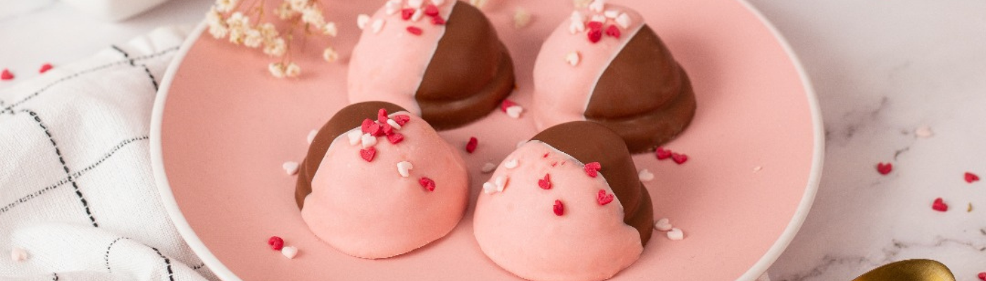 Pink coated Jam Teacakes